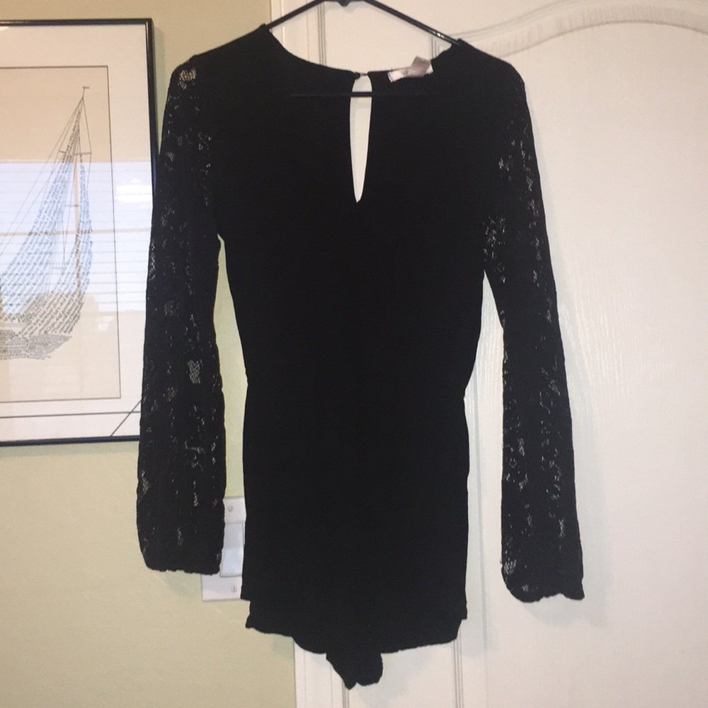 Black lace romper